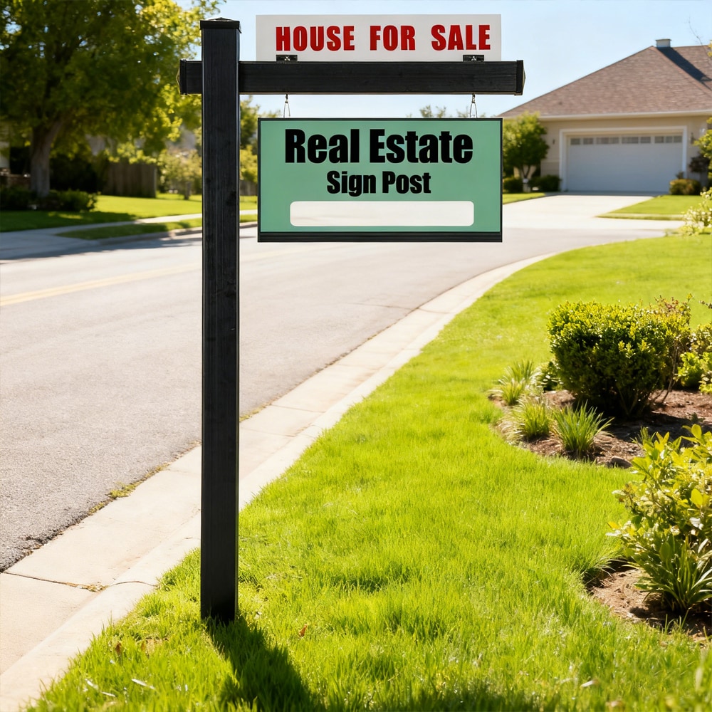 6 Feet Vinyl UPVC Real Estate Realtor Yard Sign Post_voghion.com